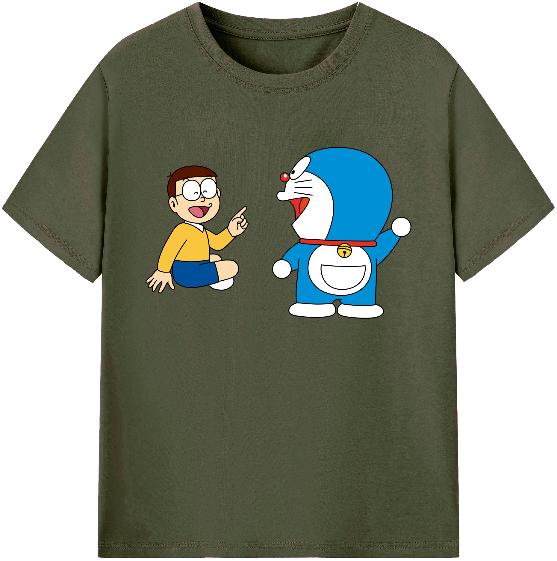 （画像用） ドラえもん Doraemon 綿100％ メンズ半袖Tシャツ｜肌触りやわらか＆通気性